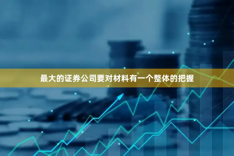 最大的证券公司要对材料有一个整体的把握