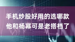 手机炒股好用的选哪款他和杨幂可是老搭档了
